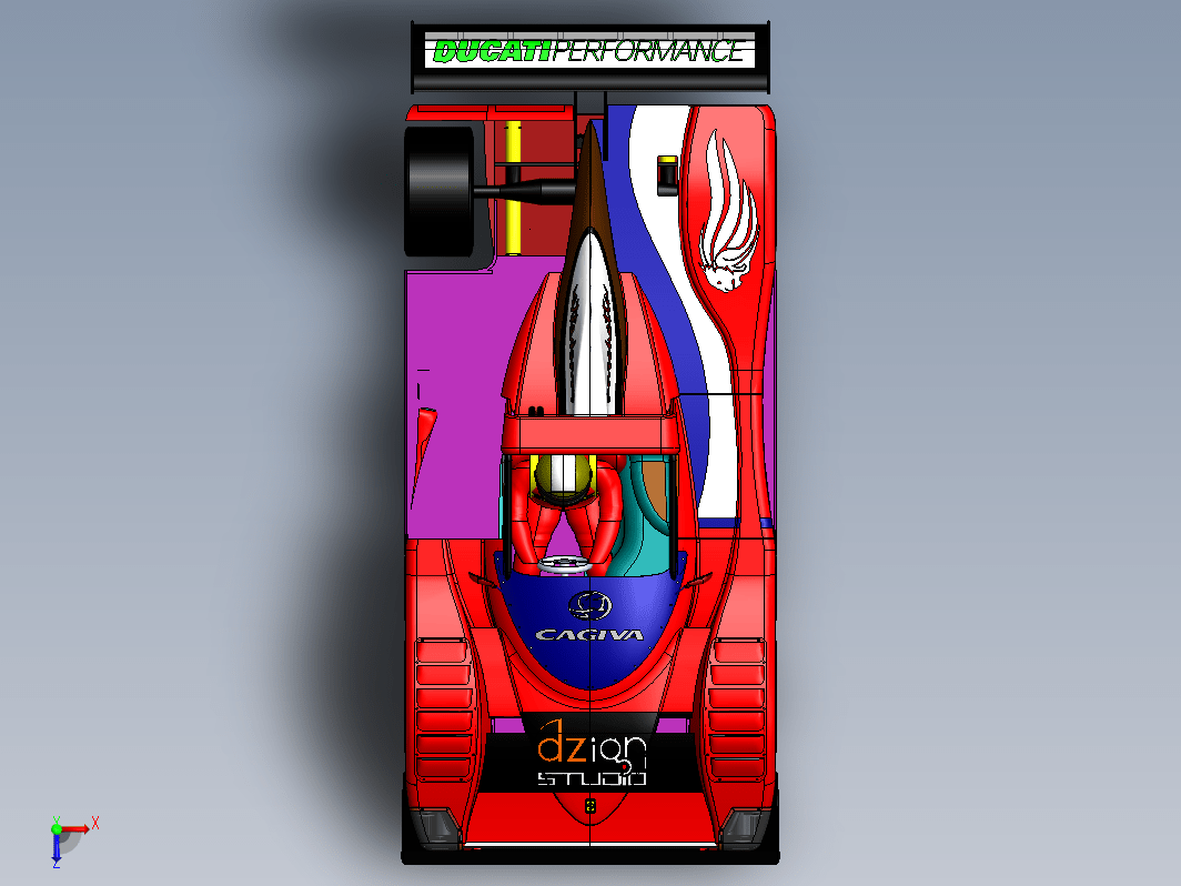 经典法拉利赛车3D模型图