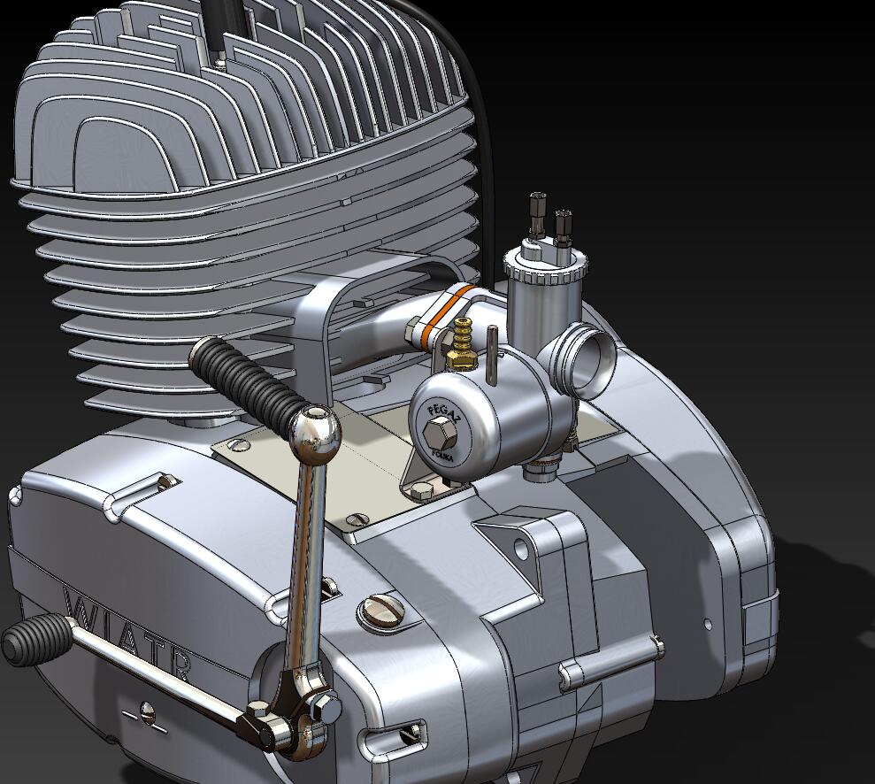 W2A摩托车发动机模型