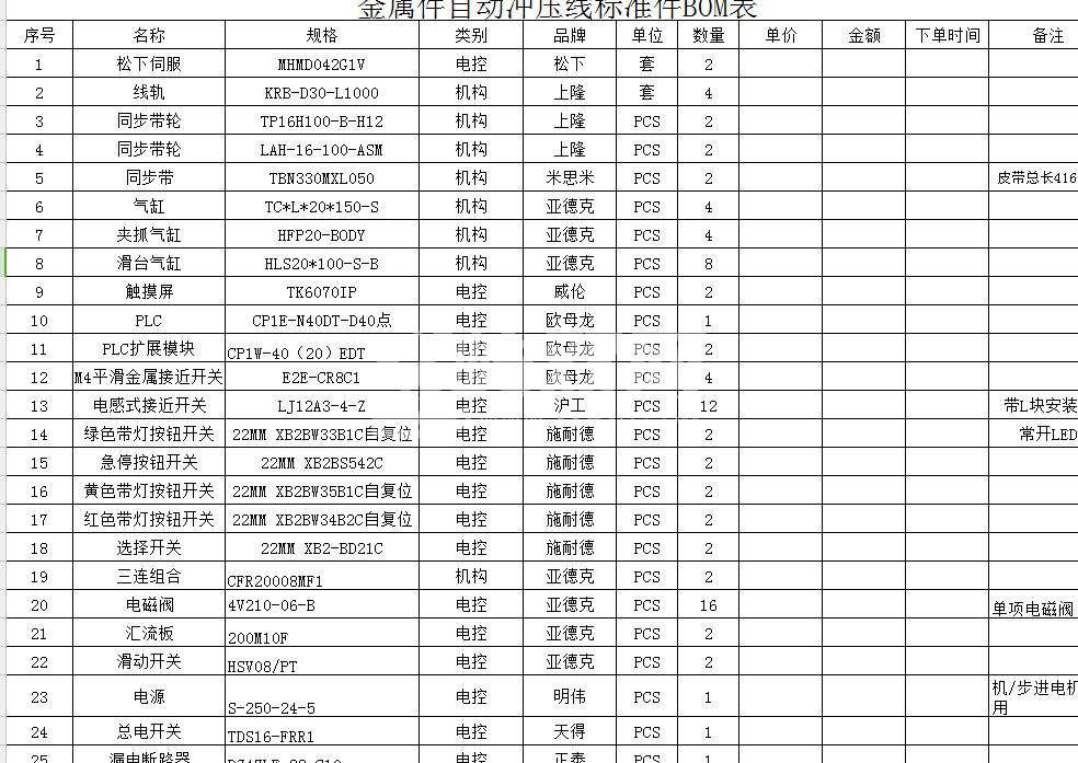 金属件自动冲压线