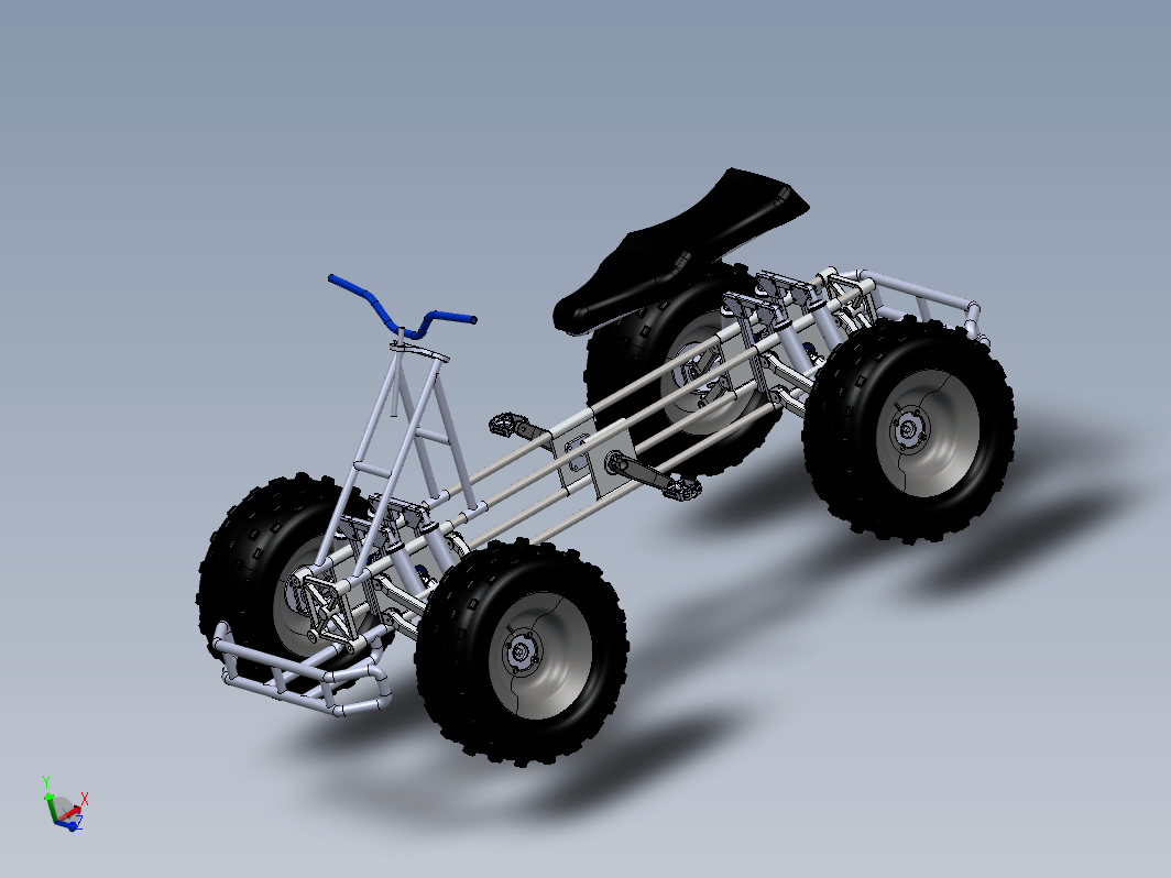 骑蹬式ATV车底盘框架模型