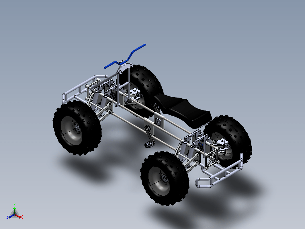 骑蹬式ATV车底盘框架模型