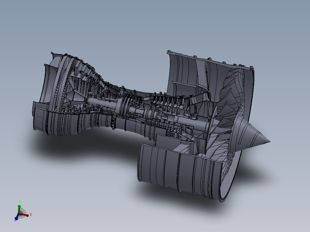 涡扇发动机测试3D模型