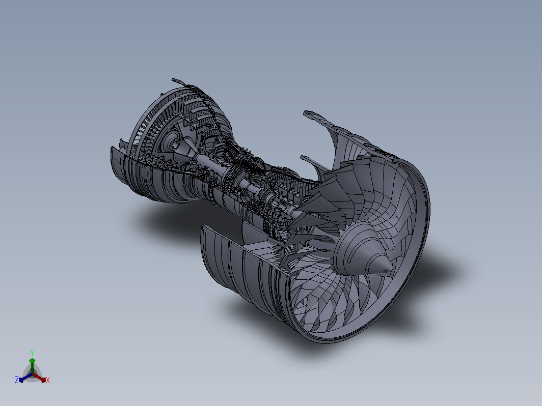 涡扇发动机测试3D模型