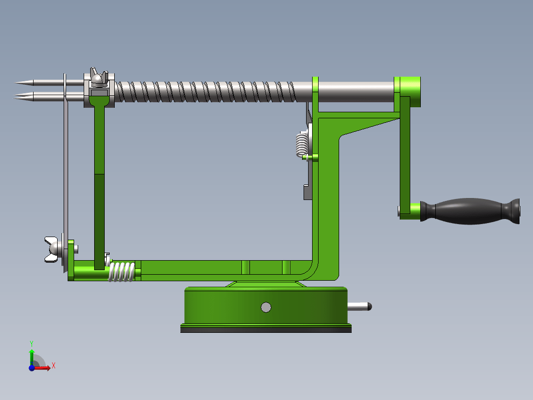 苹果削皮机的设计三维SW2012带参+CAD+说明书