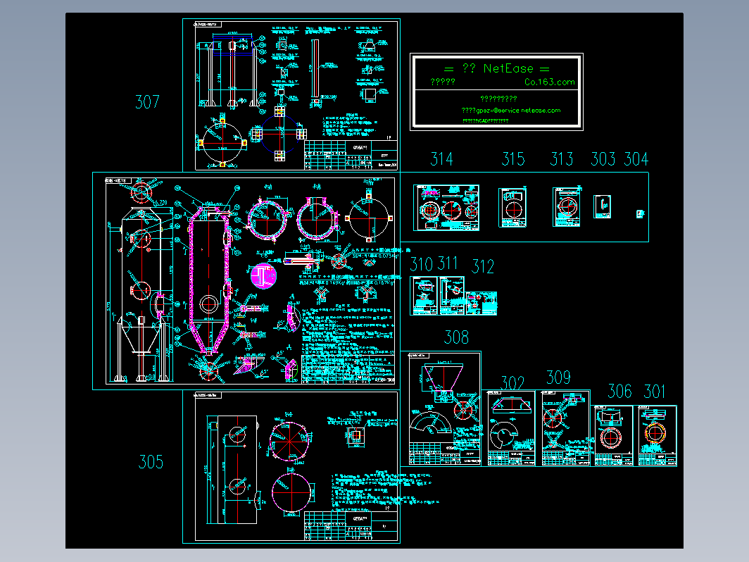 DN2000冷却器cad图CAD设计图