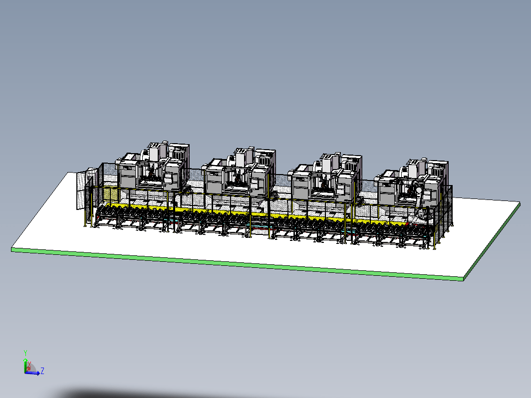 定位推车上料地轨机器手搬运机床上下料