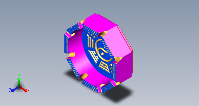 F0158-八卦型烟灰缸模型及渲染