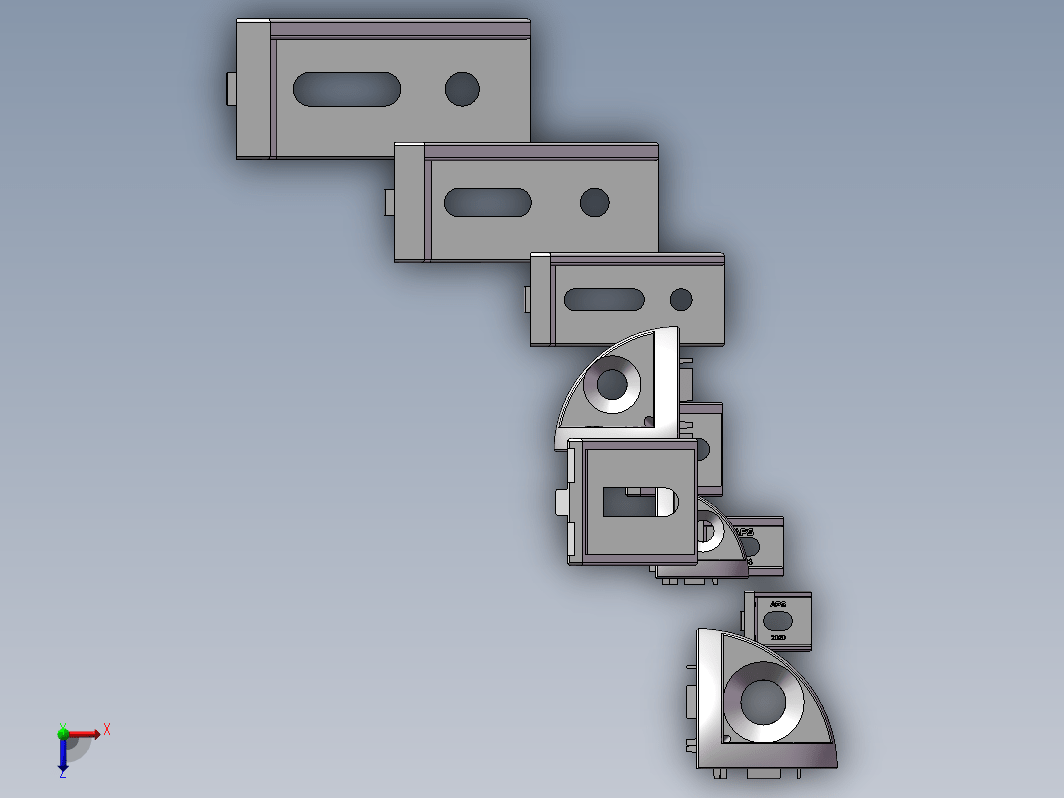 APS铝型材角件 共10种型号三维SW2012无参