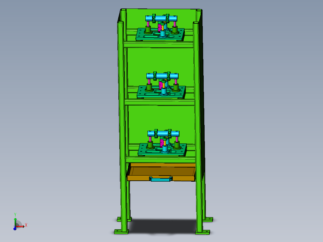 模具工装缓冲架模型设计图