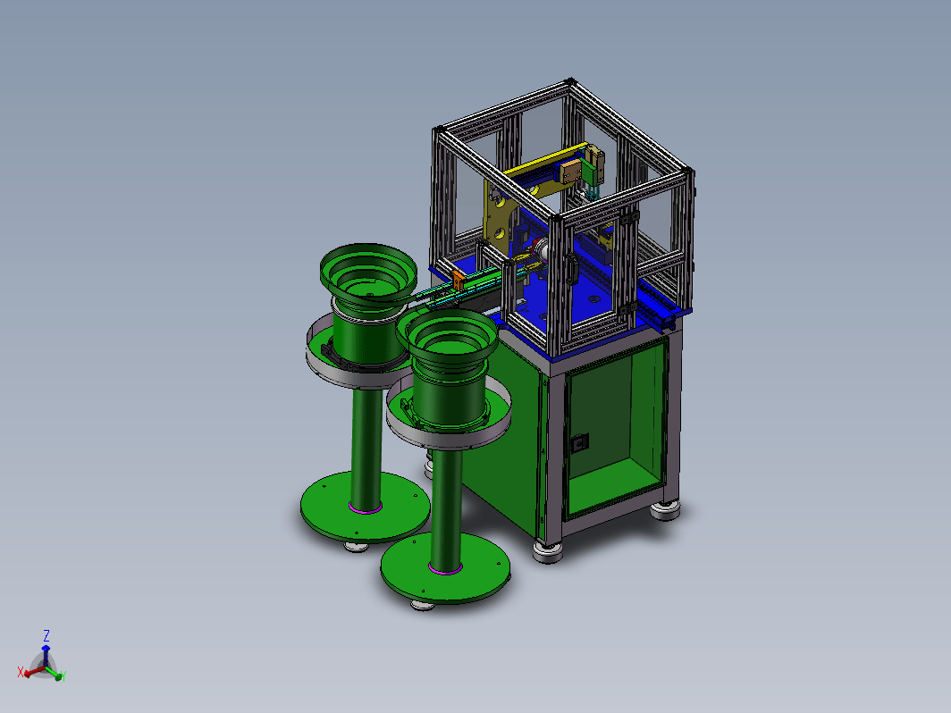 全自动进料插件机3D数模图纸 Solidworks2018设计 附STEP