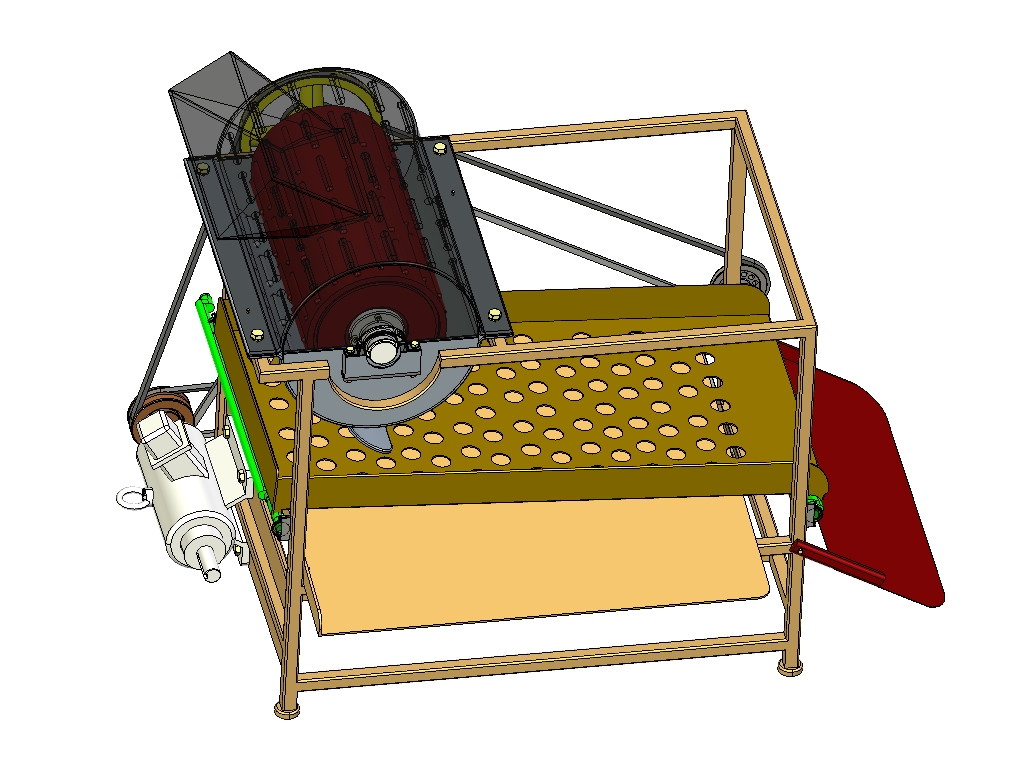 板栗脱毛壳机设计图三维Creo4.0带参+CAD+说明书