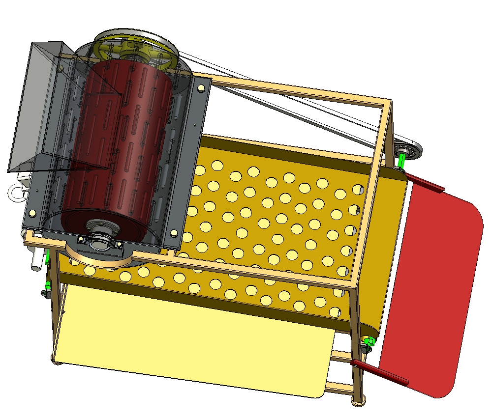 板栗脱毛壳机设计图三维Creo4.0带参+CAD+说明书