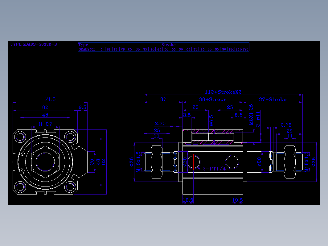 SDA气缸 83-SDAD-50-SW