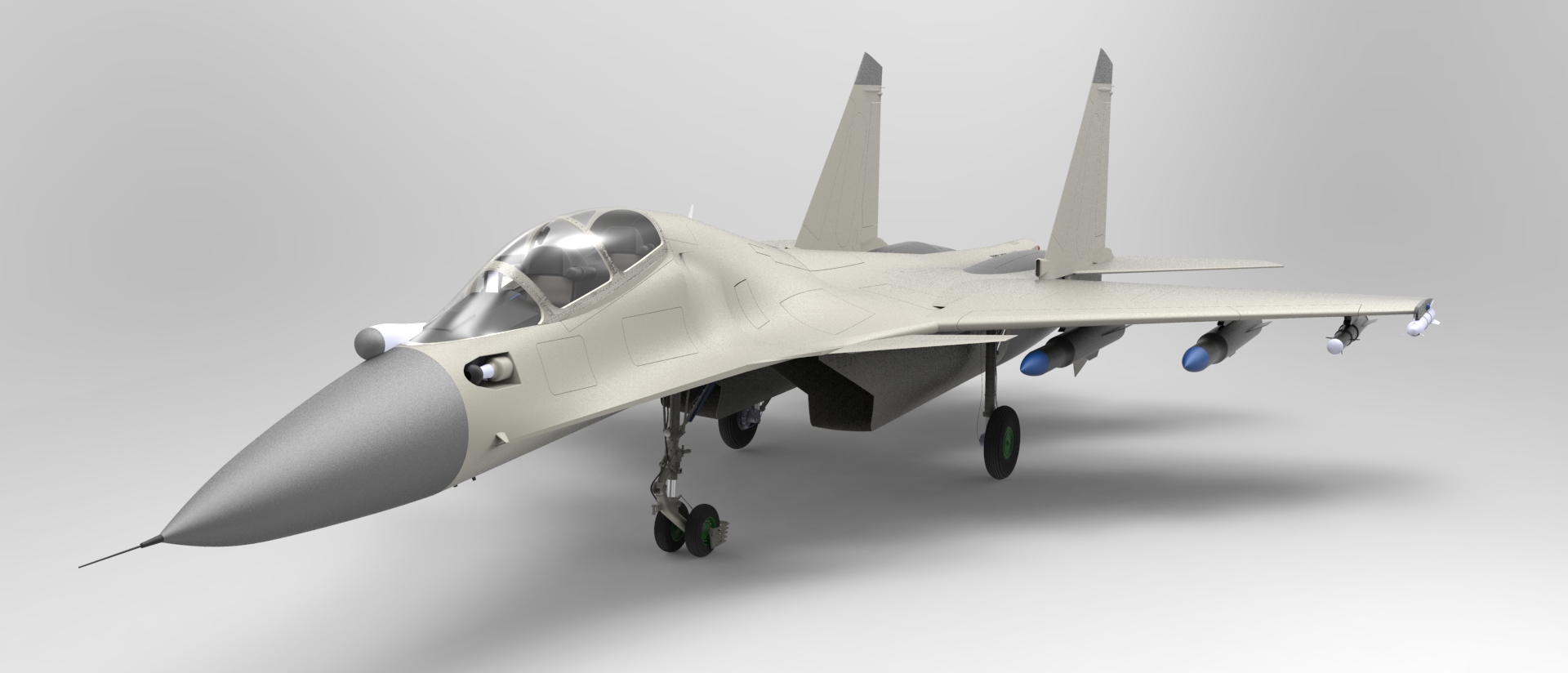 sukhoi-30mki战斗机3D图纸 IGS格式