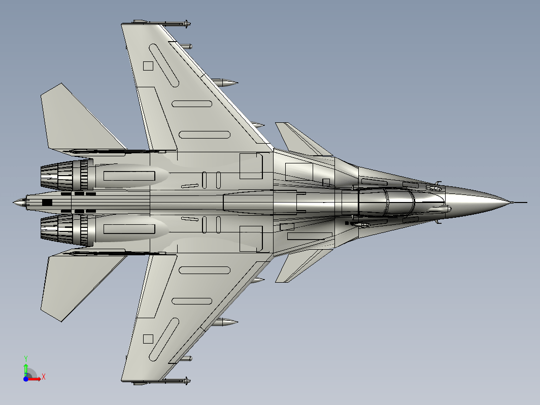 sukhoi-30mki战斗机3D图纸 IGS格式