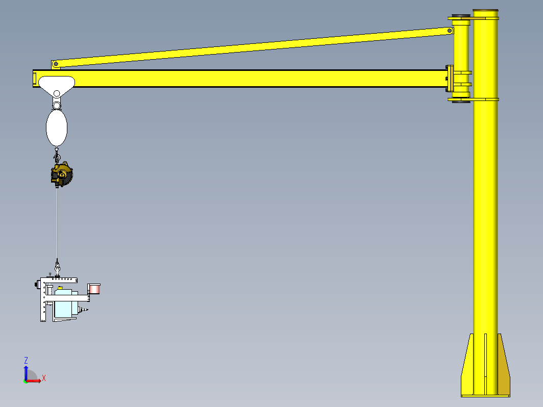 Marking fixture with crane起重机吊臂结构