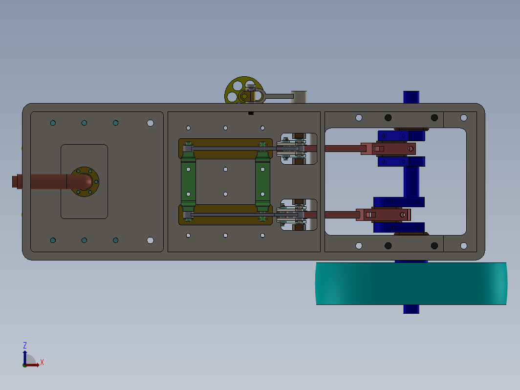 复合式双缸蒸汽机模型3D图纸 Solidworks设计 附step x_t