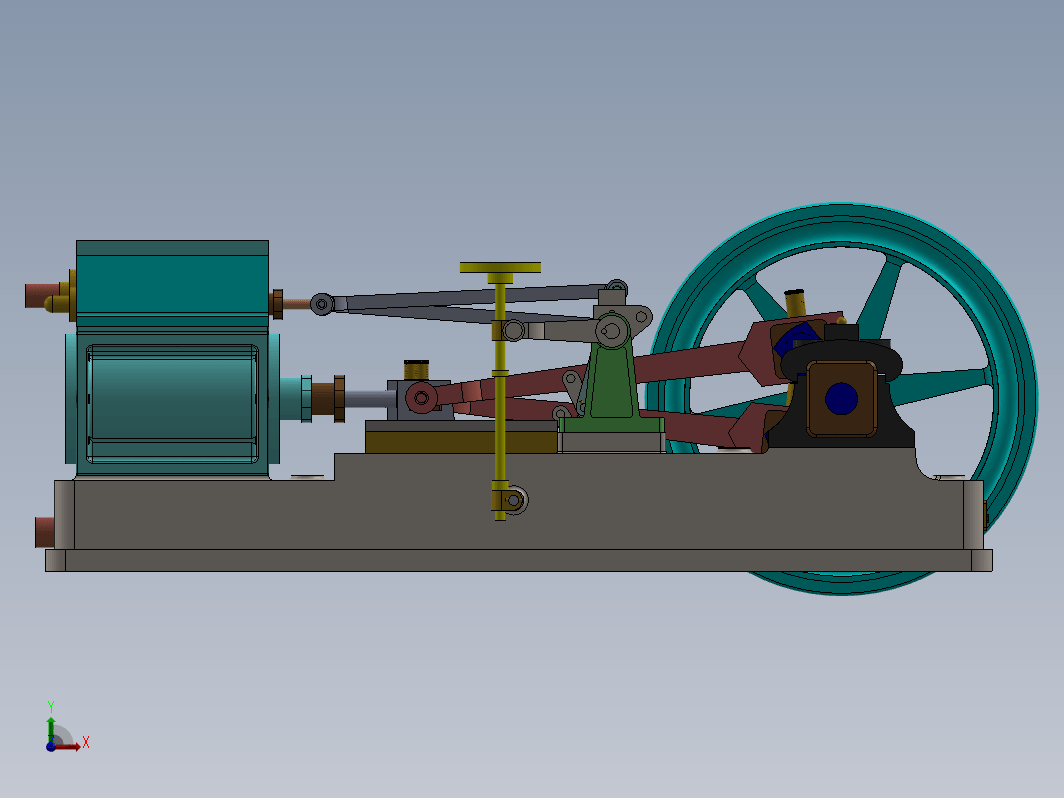 复合式双缸蒸汽机模型3D图纸 Solidworks设计 附step x_t