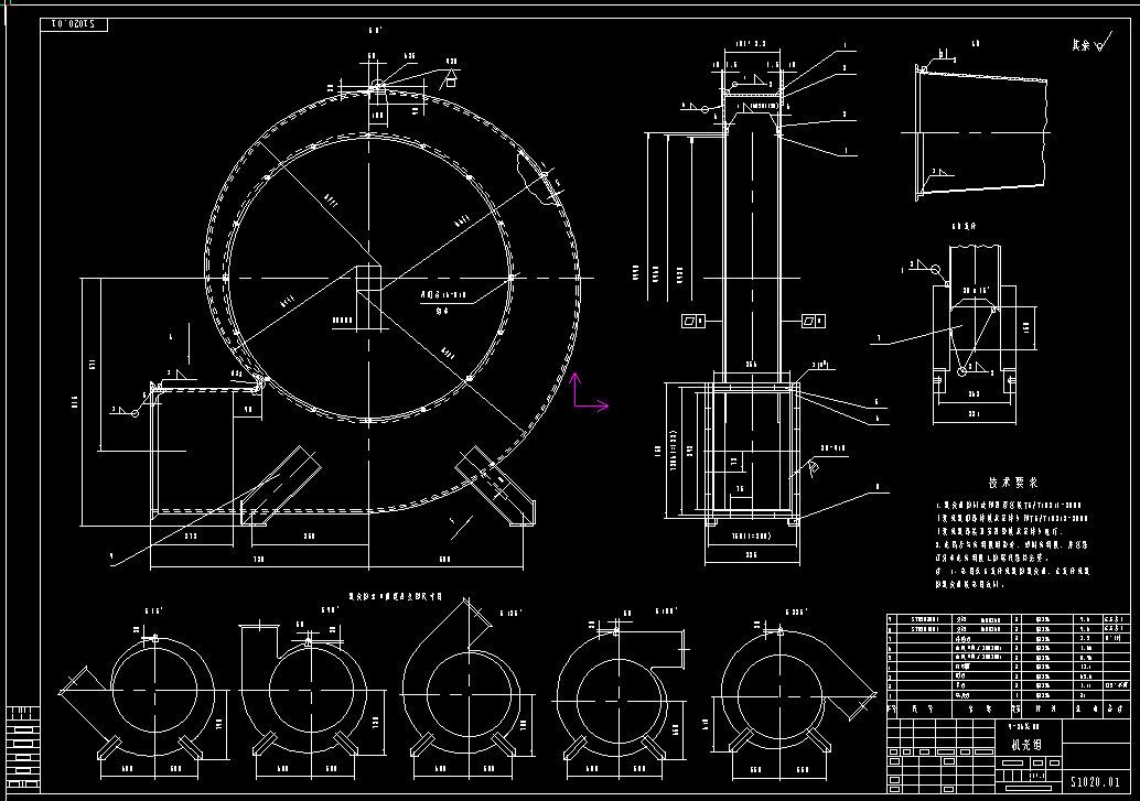 离心通风机详细设计图纸原稿【全套26张CAD图纸】