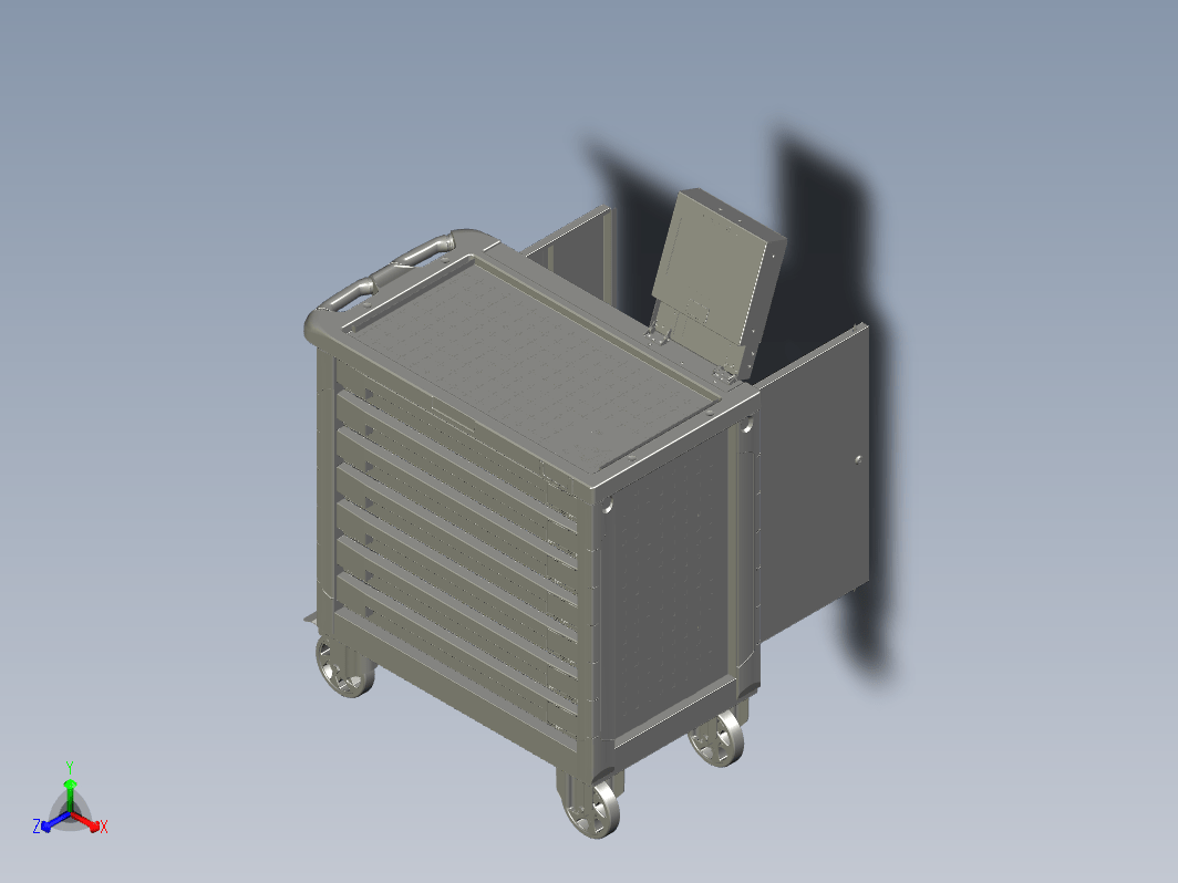 智能工具车三维Step无参