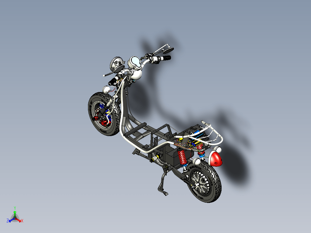 电动摩托车踏板车框架结构