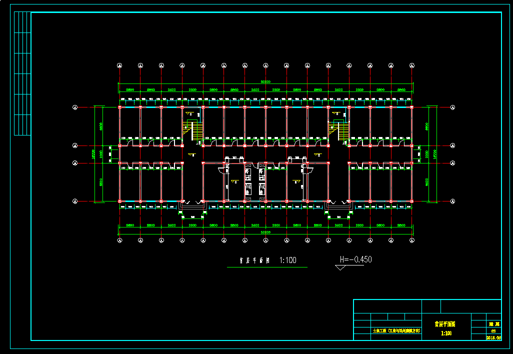 某六层大学宿舍楼框架结构设计+CAD+说明书