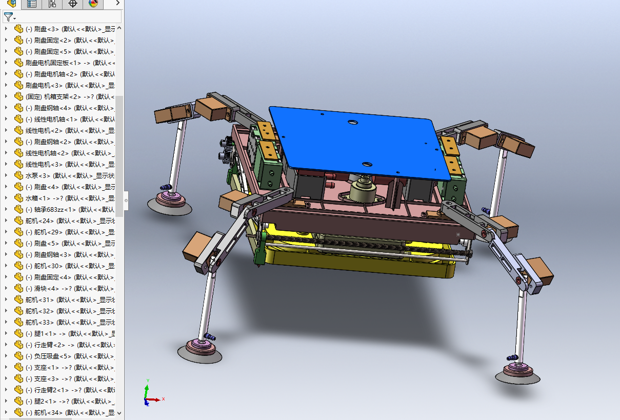 玻璃幕墙清洗机器人系统设计三维SW2021带参+CAD+说明书