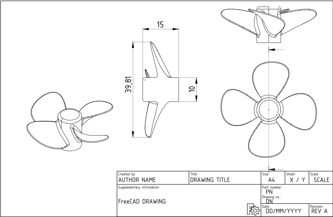 小型 4 叶螺旋桨