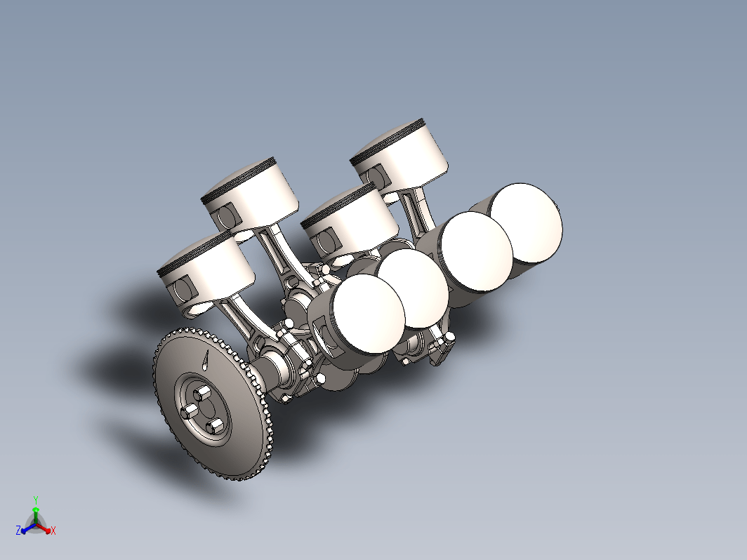 Solid Works V8 发动机运动