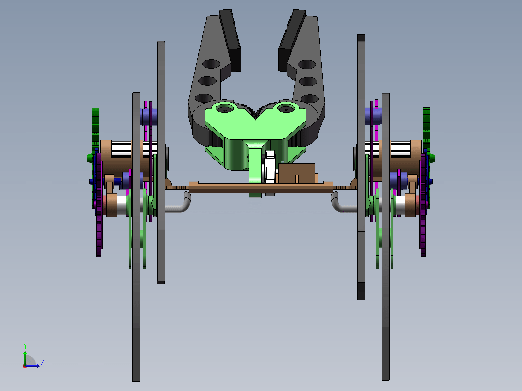 蜘蛛机器人，多级齿轮传动，夹爪