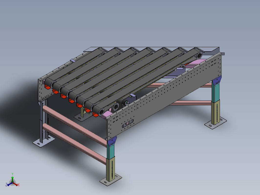 梯形给料上料系统斜皮带输送机3D供包窄带