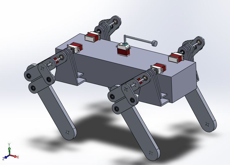 简易四足机器狗结构 Quadruped Robot Dog