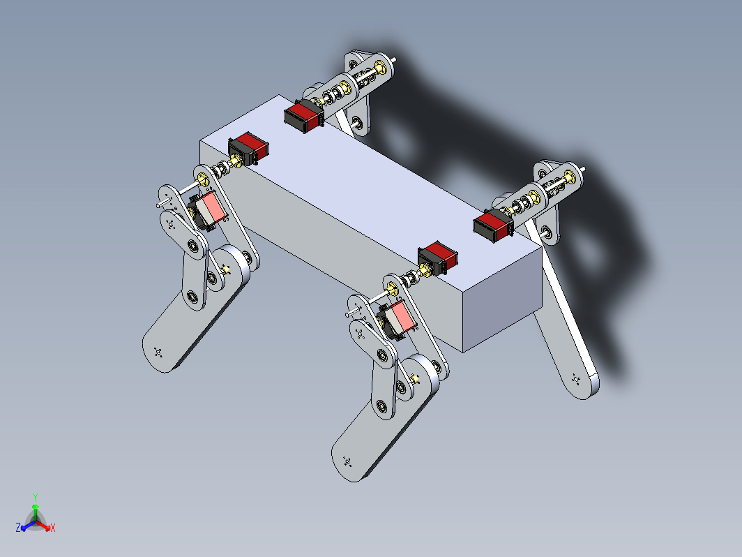 简易四足机器狗结构 Quadruped Robot Dog