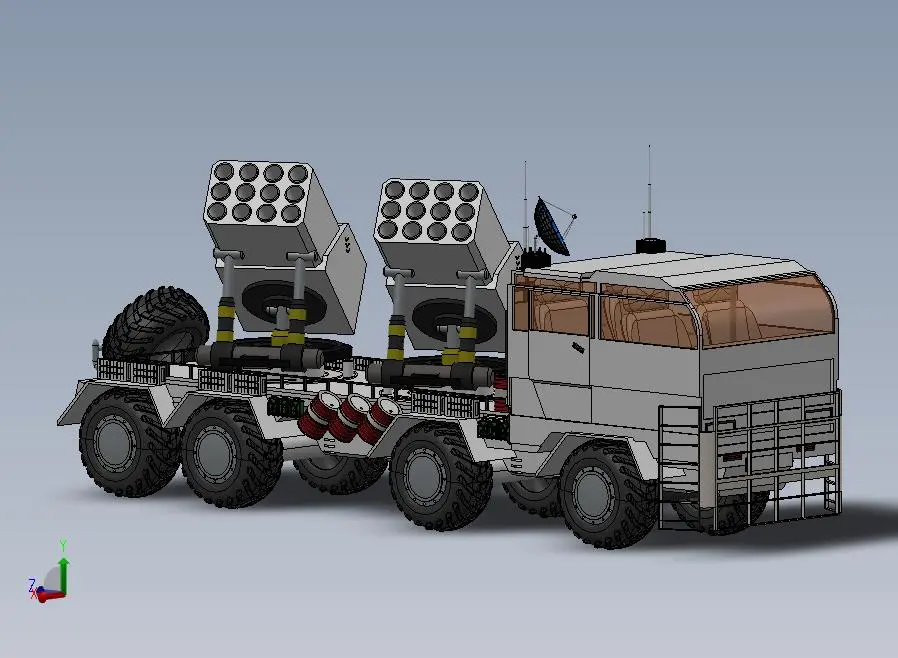 T-2650mm 多管火箭发射车 SW16主视图