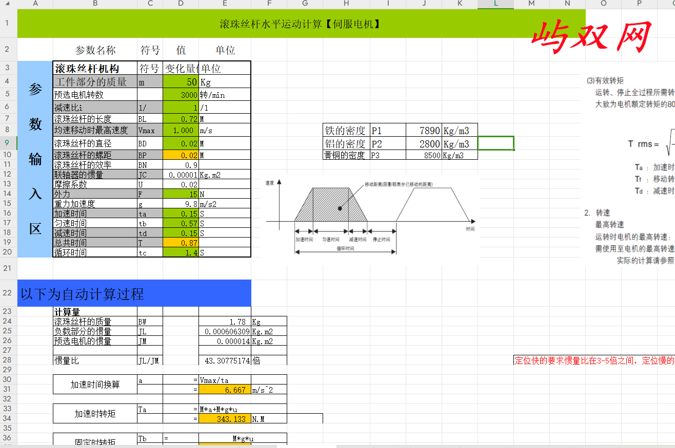 机械设计最强自动计算公式表格【免费】【工程师必备】