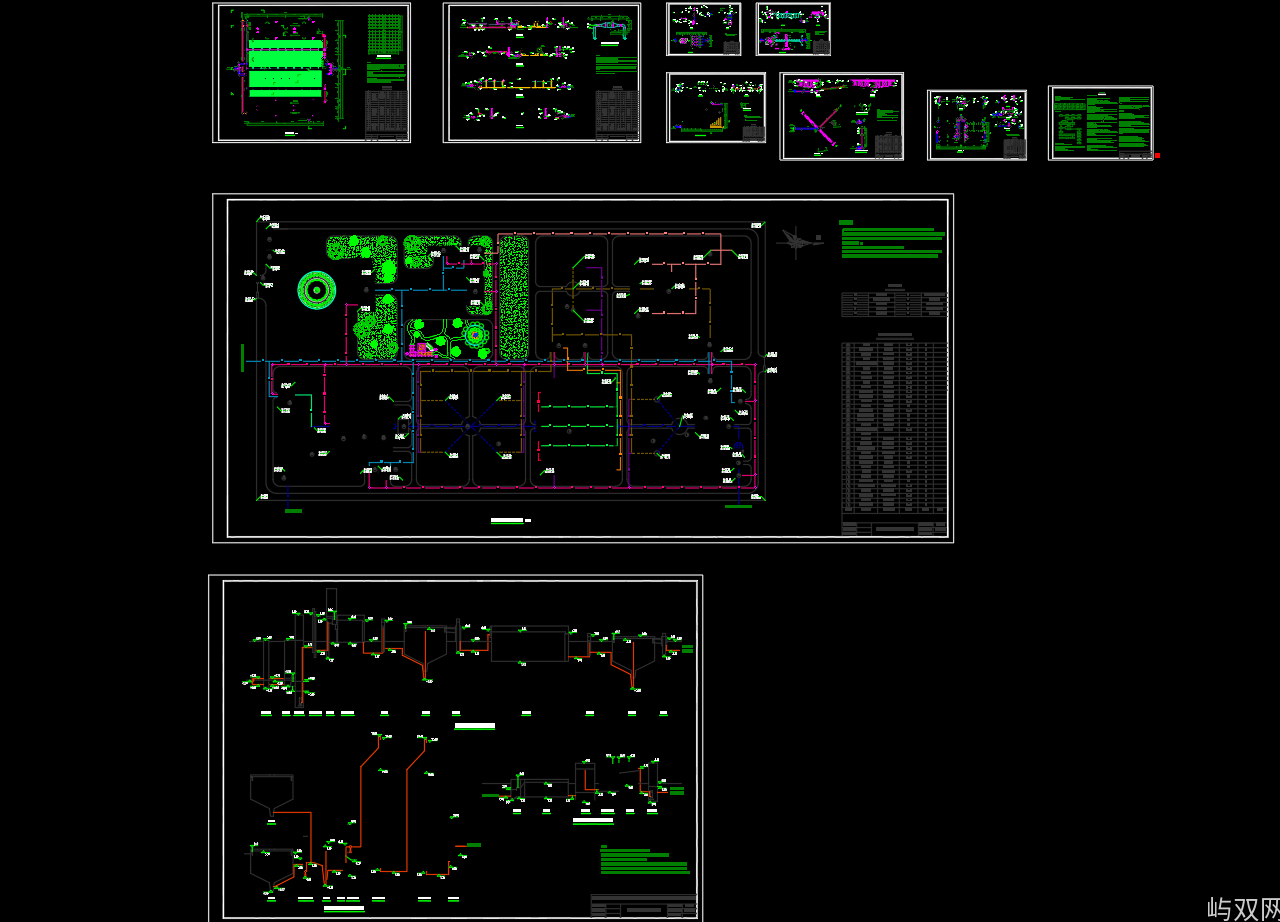 A2O污水处理厂工艺设计(cad套图+说明书)