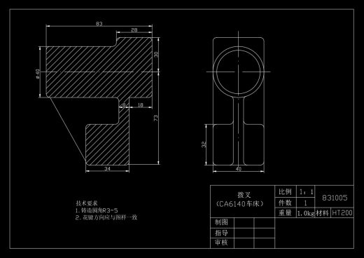 CA6140车床拨叉工艺及铣8槽夹具设计【B型】831005缩略图