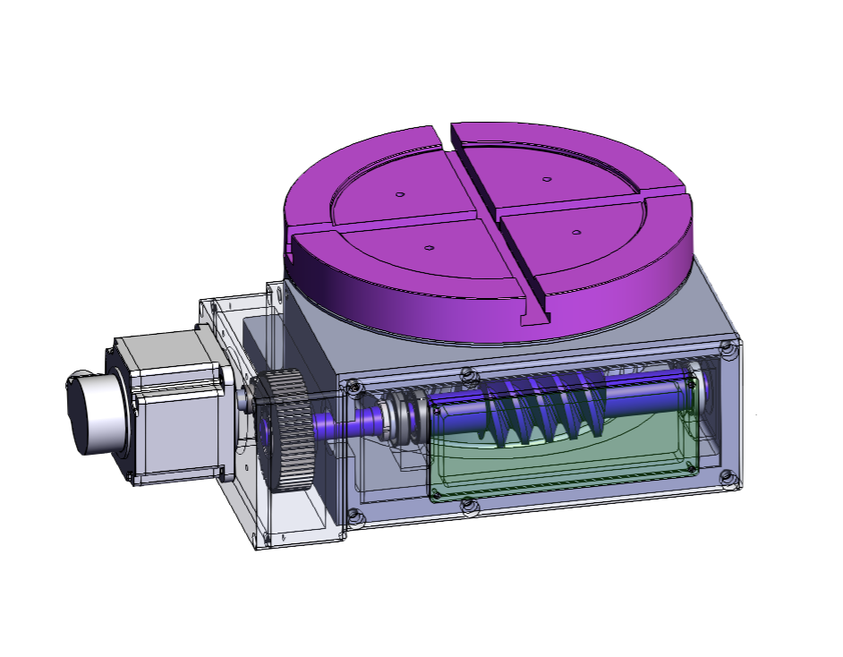 数控机床蜗轮蜗杆回转工作台3D图
