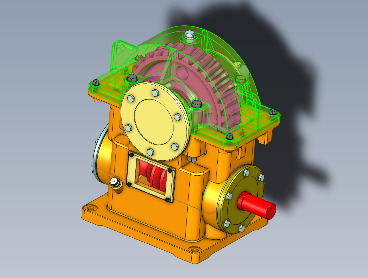 单级蜗轮蜗杆减速器3D图纸UG NX8.0格式