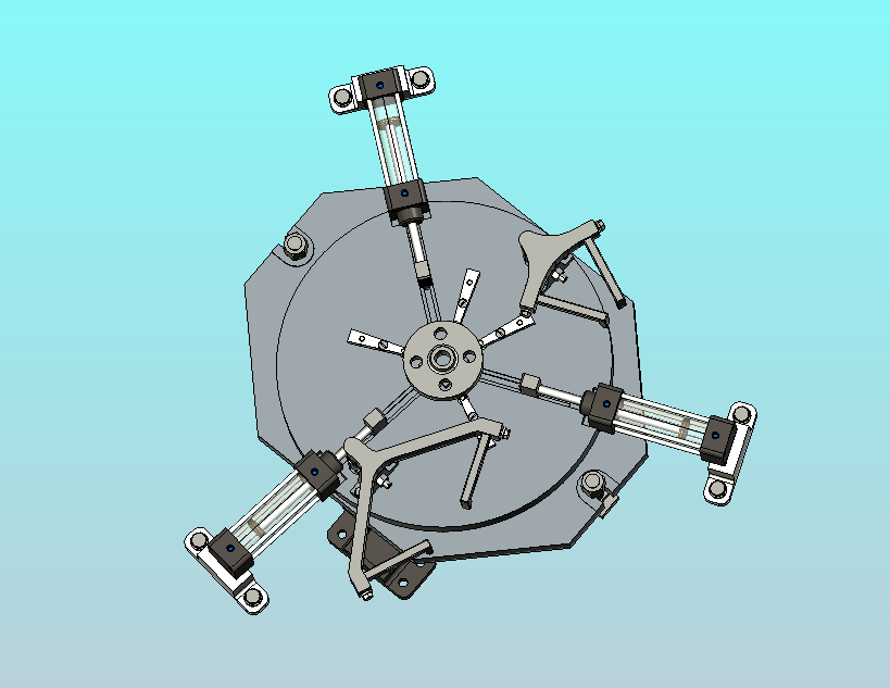 气动法兰夹治具ProE5.0