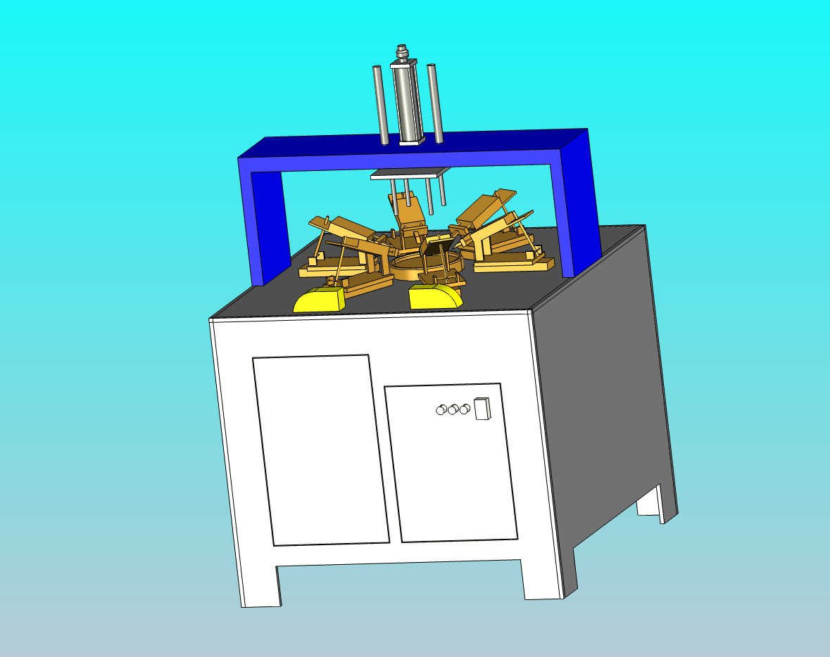 铝盖自动压扣机3D数模图纸 creo6.0设计