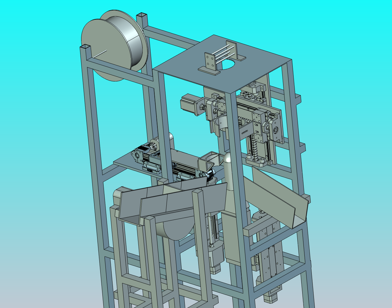 苹果塑料网套包装机3D+CAD+说明书