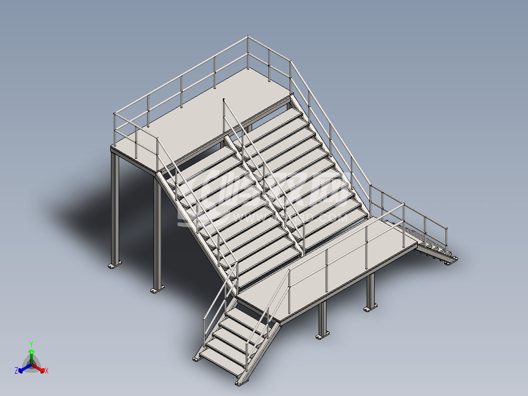 带楼梯的工业高架平台