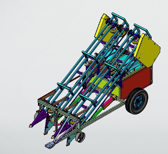 农业收获机3D数模图纸 CREO设计