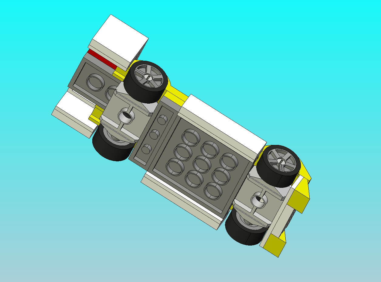 积木四驱玩具赛车模型