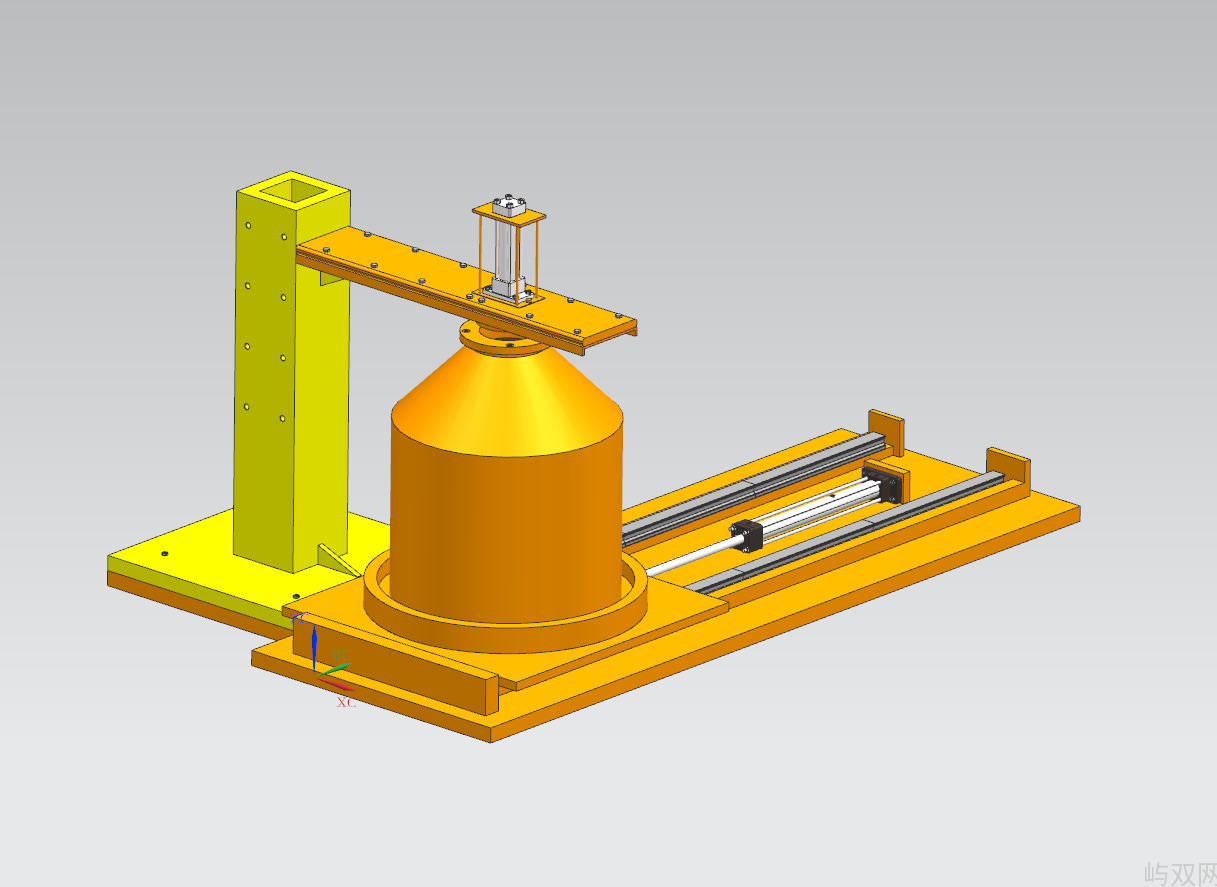 悬臂式液压加压固化工装脱模（0.8KN）（UG+CAD+说明书）