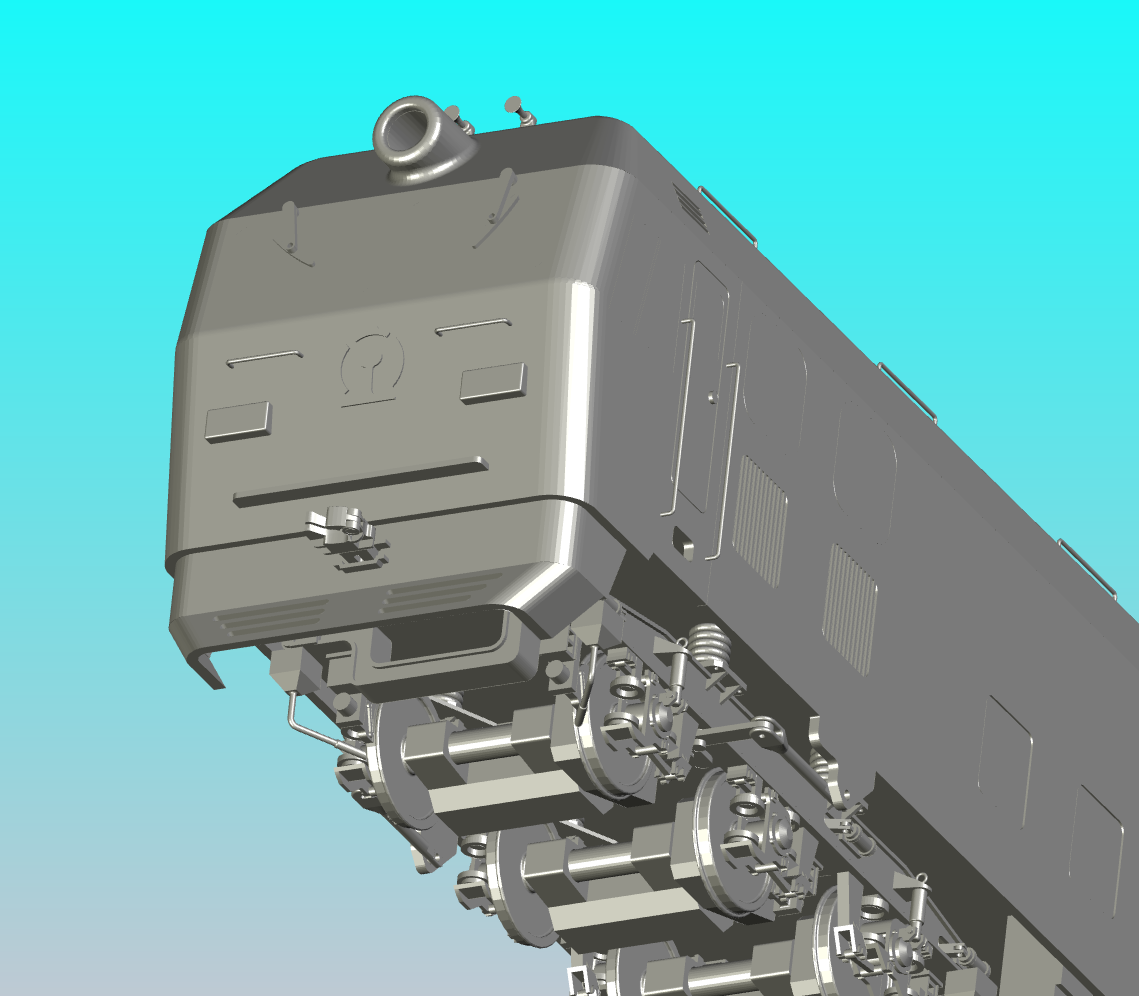 铁路客、货运用直流电传动内燃机车东风4D型内燃机车（DF4D）3D图纸模型