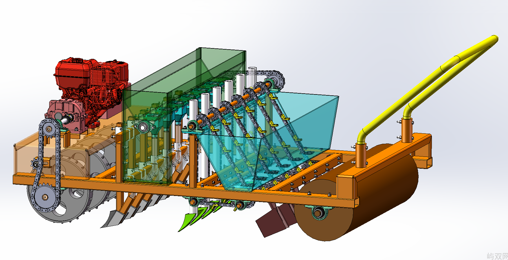 自走式核桃育苗播种机 （SW+CAD+原理说明书）