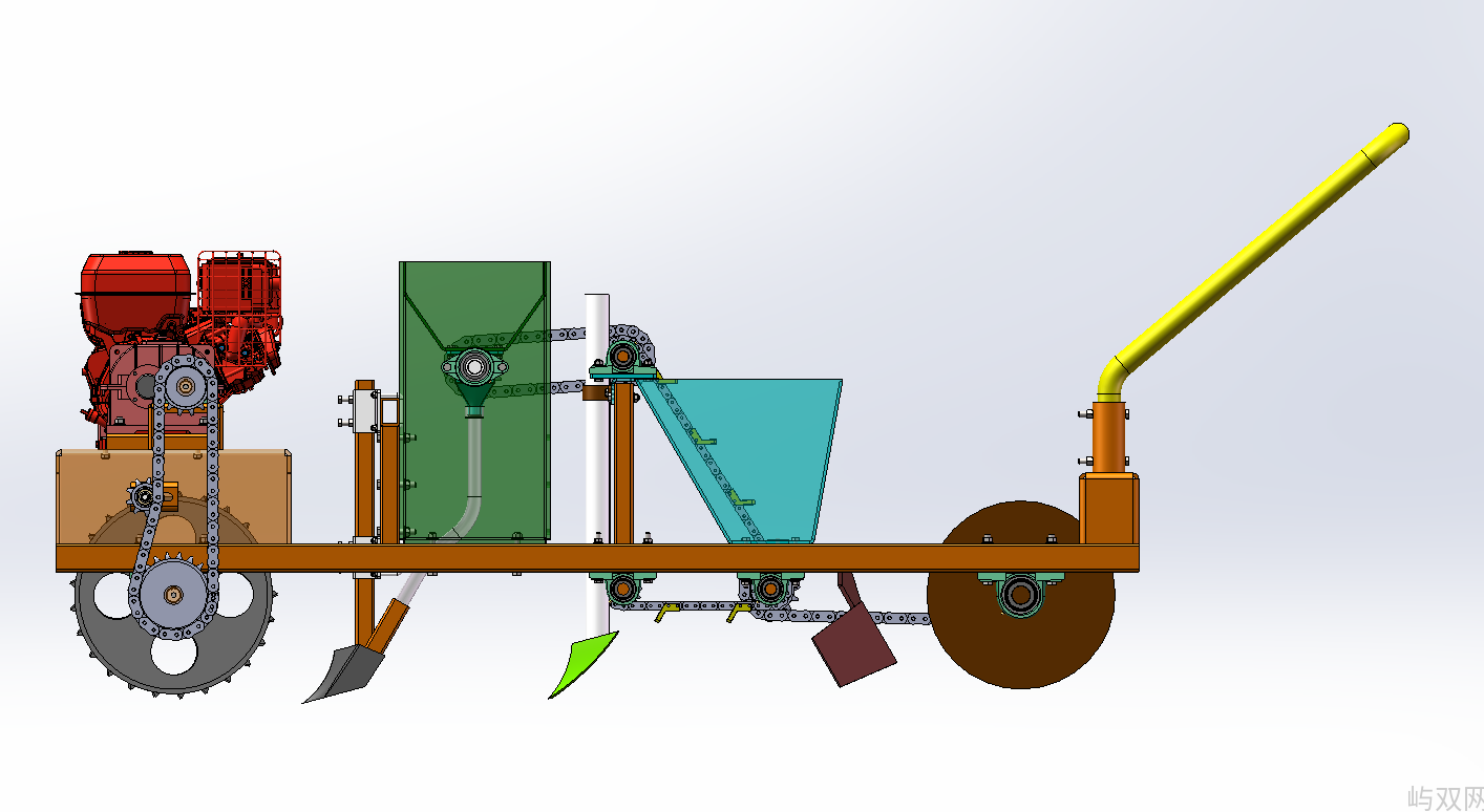 自走式核桃育苗播种机 （SW+CAD+原理说明书）