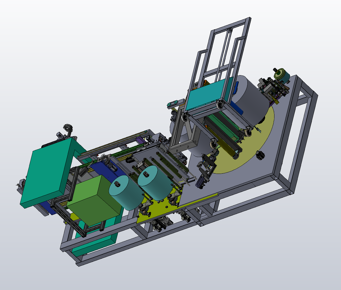 超薄玻璃切割卷料机总装-悬臂式